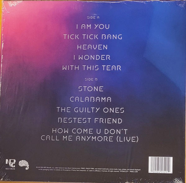 Image of Back Cover of LP - NEW/NEW - PRINCE, Timeless (Sony; 19958453291, UK 2026, Inner), , Released via 'Sony Legacy' - Timeless is a brand-new 10-track compilation featuring rare & unreleased studio recordings from Prince s legendary vault. This unprecedented album encompasses tracks spanning every phase of Prince s illustrious career, from 1977 to 2016. The project has been meticulously mastered by Grammy-nominated engineer & producer Chris James, a former Prince engineer whose notable credits include 