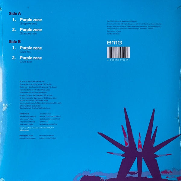 Image of Back Cover of 12" - NEW/NEW - SOFT CELL AND PET SHOP BOYS, Purple Zone (BMG; 538795211, Worldwide 2022, Picture Sleeve), ,  - 3236097E
