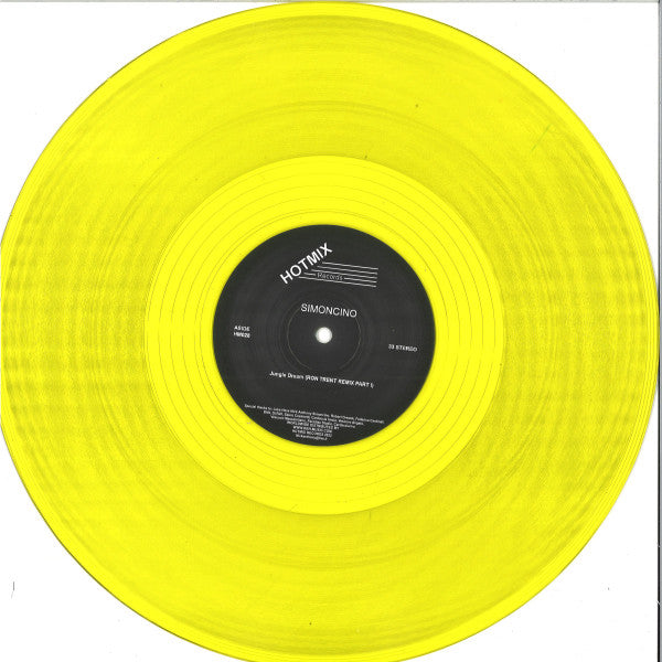 Image of Front Cover of 12" - G+/VG+ - SIMONCINO, Jungle Dream (Ron Trent Remixes) (HotMix Records; HM028, Italy 2022, Clear Plastic Sleeve,  Yellow Translucent Vinyl.), Seem splits to clear plastic sleeve.,  - 3326041E
