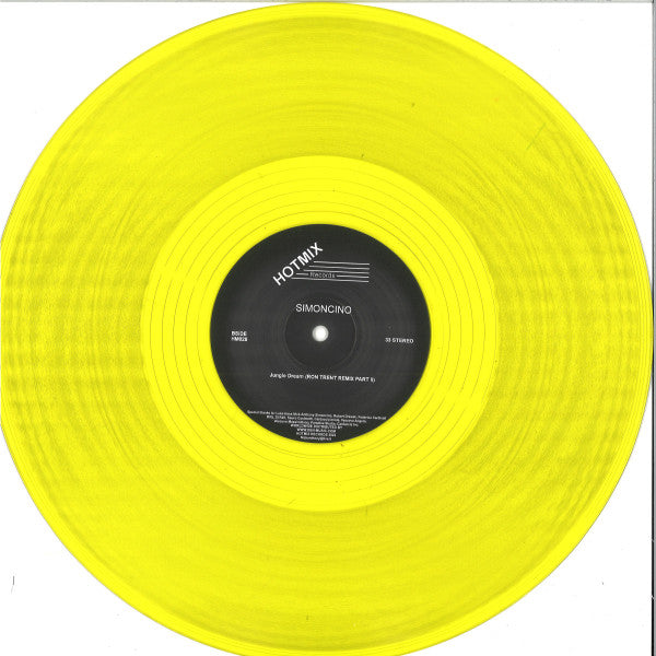 Image of Back Cover of 12" - G+/VG+ - SIMONCINO, Jungle Dream (Ron Trent Remixes) (HotMix Records; HM028, Italy 2022, Clear Plastic Sleeve,  Yellow Translucent Vinyl.), Seem splits to clear plastic sleeve.,  - 3326041E