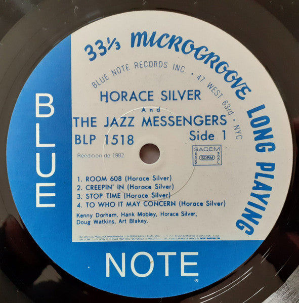 Image of Label Cover of LP - VG/VG - HORACE SILVER AND THE JAZZ MESSENGERS, Horace Silver And The Jazz Messengers (Blue Note; BLP 1518, France 1982 Reissue, Mono), ,  - 3326026E