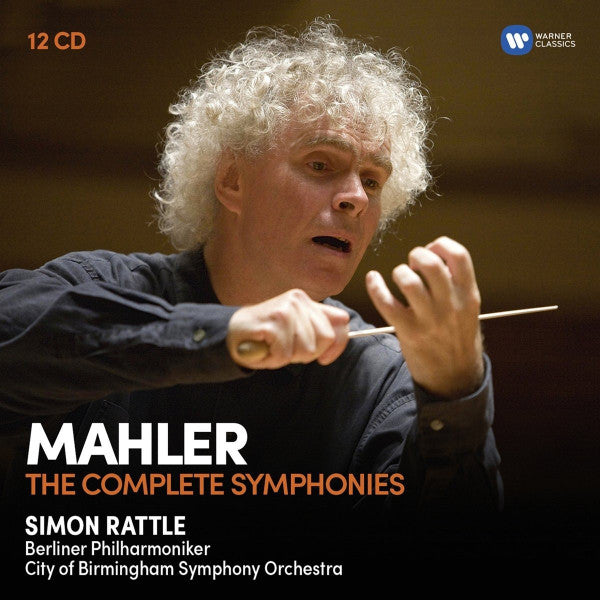 Image of Front Cover of 12xCD - VG+/VG+ - SIMON RATTLE, BERLINER PHILHARMONIKER, CITY OF BIRMINGHAM SYMPHONY ORCHESTRA, Mahler: The Complete Symphonies (Warner Classics; 0190295869175, Europe 2017, Box Set, Booklet), ,  - 3336009E