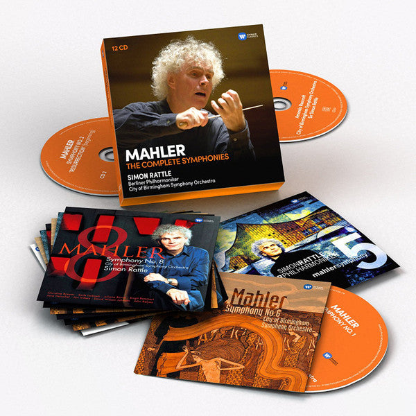 Image of Label Cover of 12xCD - VG+/VG+ - SIMON RATTLE, BERLINER PHILHARMONIKER, CITY OF BIRMINGHAM SYMPHONY ORCHESTRA, Mahler: The Complete Symphonies (Warner Classics; 0190295869175, Europe 2017, Box Set, Booklet), ,  - 3336009E