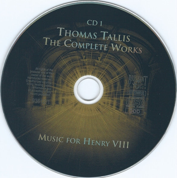 Image of Label Cover of 11xCD - VG+/VG+ - ALISTAIR DIXON, CHAPELLE DU ROI, Tallis: Complete Works (Brilliant Classics; 94268, Europe 2011 Reissue, Box Set, Booklet, 10 CDs and CRDOM), ,  - 3336014E