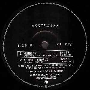 Image of Label Cover of 12" - /VG+ - KRAFTWERK, Numbers / Computer World / Radioactivity (EMI; 12EMDJ 663, UK & Europe 2005), ,  - 3346044S