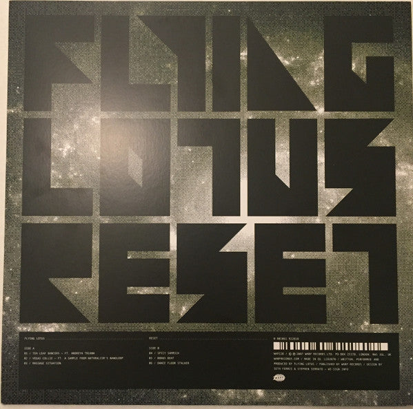 Image of Back Cover of 12" EP - VG+/VG+ - FLYING LOTUS, Reset (Warp Records; WAP228, Europe 2014 Reissue, Picture Sleeve, Black Inner), ,  - 3326046E