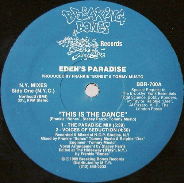 Image of Front Cover of 12" - /VG+ - EDEN'S PARADISE, This Is The Dance (Breaking Bones Records ; BBR-700, US 1989), ,  - 3346047S