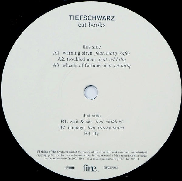 Image of Label Cover of 2xLP - G+/G+ - TIEFSCHWARZ, Eat Books (Fine.; FOR 3051 1, Germany 2005, 2 Inners), ,  - 3316094C