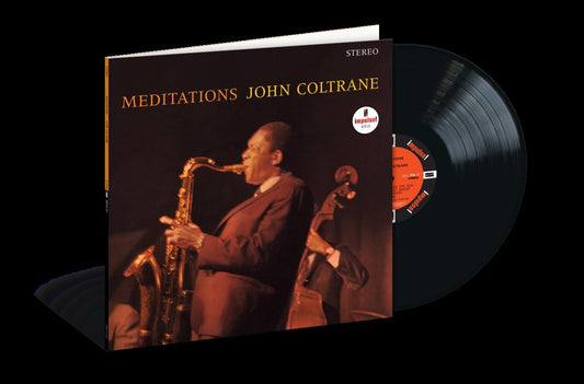 Image of Front Cover of LP - NEW/NEW - JOHN COLTRANE, Meditations (Verve Vault) (Verve; 5733743, UK 2026 Reissue), , Following the genre-redefining revelations of A Love Supreme in 1965, John Coltrane began a dramatic shift toward spiritual free jazz, abandoning familiar forms in favor of a more abstract sonic palette and bold questions he'd spend the rest of his life and career pursuing. Meditations, released by Impulse! in 1966, continues that emotional throughline while retaining, for the last time in fu