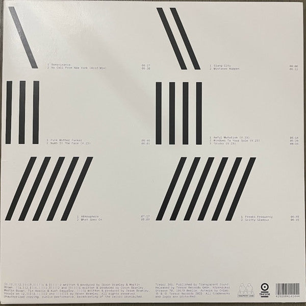 Image of Back Cover of 3xLP - VG+/VG+ - TRANSPARENT SOUND, Accidents 1994-2023 (Tresor; Tresor.361, Germany 2023, 180 Gram Vinyl), ,  - 3346023S