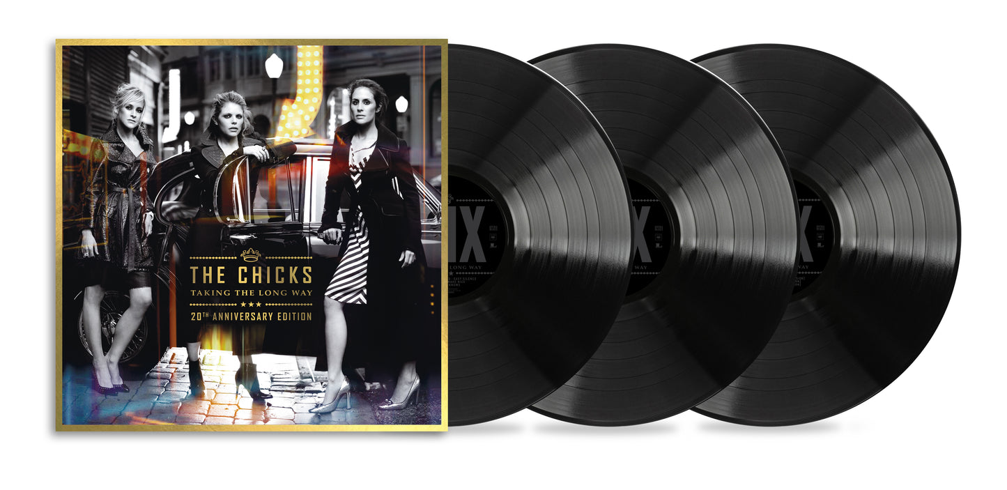 Image of Back Cover of 3xLP - NEW/NEW - THE CHICKS, Taking The Long Way (20th Anniversary Edition) (Sony Music; 19958465301, UK 2026 Reissue, Limited Edition, Exclusive Vinyl Etching, 5 Bonus Tracks ), , Taking The Long Way: 20th Anniversary Edition is a 3LP set celebrating 20 years of The Chicks' defiant masterpiece. This 5x Grammy Award-winning album includes five bonus tracks and an exclusive vinyl etching featuring handwritten lyrics. The original album includes the iconic anthem “Not Ready to Make Nice
