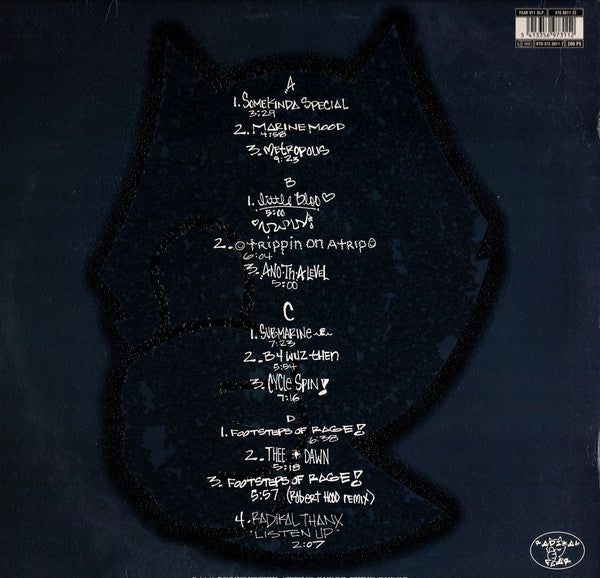 Image of Back Cover of 2xLP - VG+/VG+ - FELIX DA HOUSECAT, Metropolis Present Day? "Thee Album" (Radikal Fear; FEAR 011 DLP, Belgium 1995, Embossed Sleeve, Limited Edition, Clear vinyl), ,  - 3326064E
