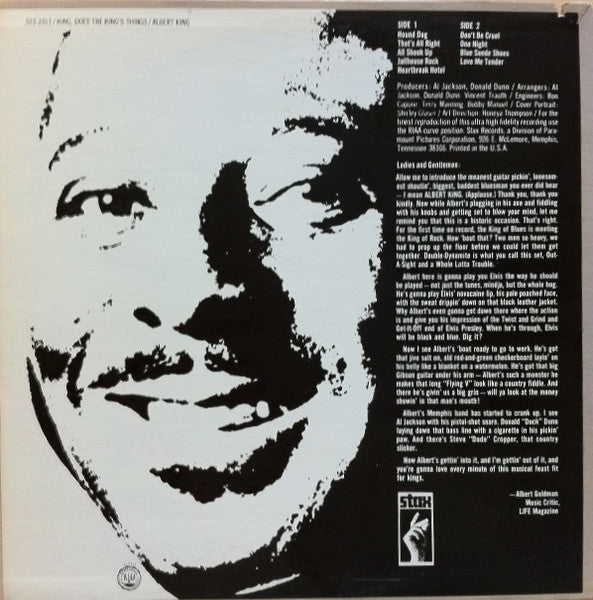 Image of Back Cover of LP - VG/VG+ - ALBERT KING, King, Does The King's Things (Stax; STS 2015, US 1969), ,  - 3326065E