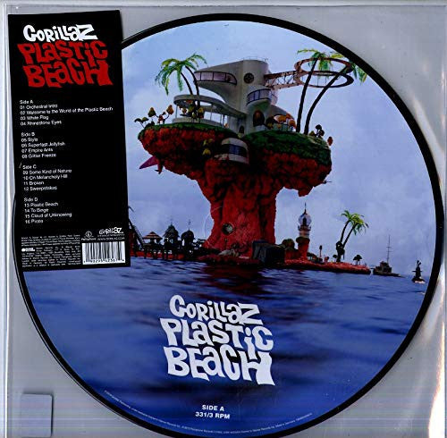Image of Front Cover of LP - NEW/NEW - GORILLAZ, Plastic Beach (Parlophone; , UK 2019 Reissue, Picture Disc), , Five years on from the release of Demon Days, Gorillaz made a critically-acclaimedreturn in 2010 with third studio album Plastic Beach, a collection of 16 tracks featuring a galaxy of stellar guests. The  genius... kaleidoscopic musical ambition  [The Guardian] of Damon Albarn once again defied sonic expectations to deliver the band s most pop album to date, with singles including Stylo, Superfas