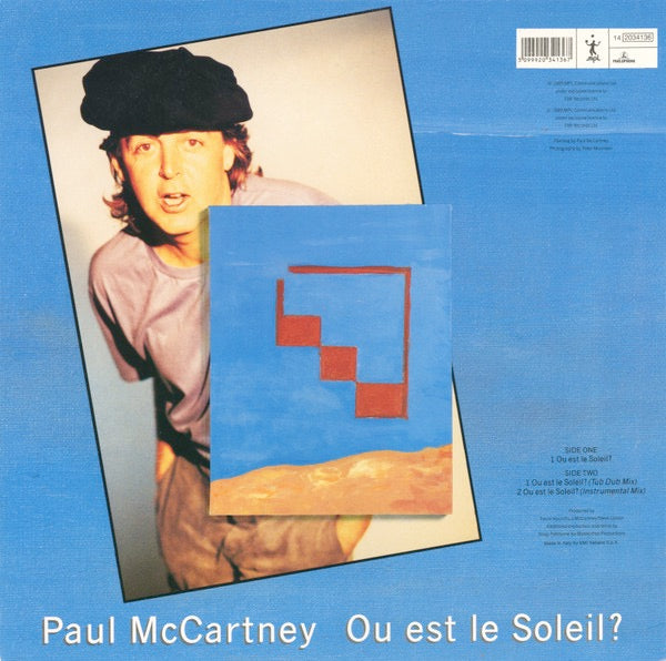 Image of Back Cover of 12" - VG+/VG - PAUL MCCARTNEY, Ou Est Le Soleil? (Parlophone; 14 2034136, 	Italy 1989, Picture Sleeve), ,  - 3316097C