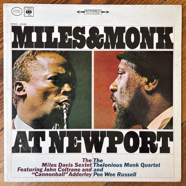 Image of Front Cover of LP - VG/VG - THE MILES DAVIS SEXTET & THE THELONIOUS MONK QUARTET, Miles & Monk At Newport (CBS; S 62389, Italy ), ,  - 3326075E