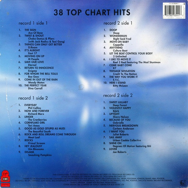 Image of Back Cover of 2xLP - VG/VG+ - VARIOUS, Now That's What I Call Music! 27 (EMI; NOW 27, UK 1994, Gatefold), Sleeve has edge wear.,  - 3316151C