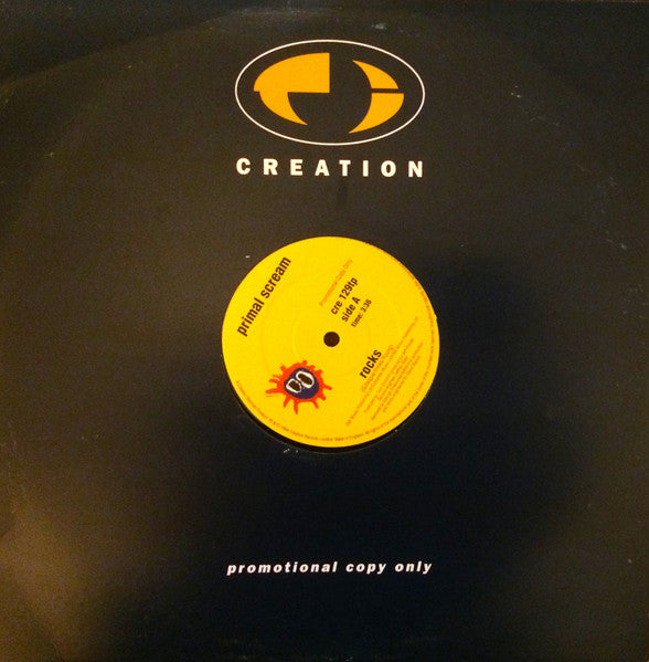 Image of Back Cover of 12" - VG/VG - PRIMAL SCREAM, Rocks / Funky Jam (Creation Records; cre 129tp, UK 1994, Promo, Company Sleeve), Hairline marks ,  - 3316079C
