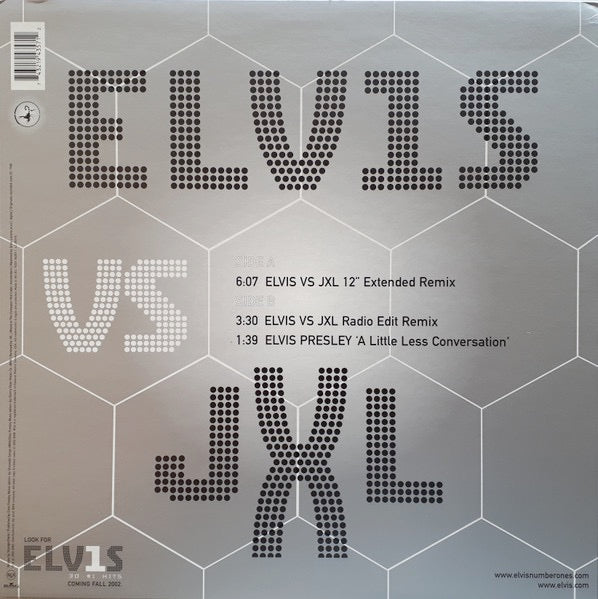 Image of Back Cover of 12" - VG+/VG+ - ELVIS VS JXL, A Little Less Conversation (RCA; 74321 94357 1, 	Europe 2002, Picture Sleeve), ,  - 3316148C