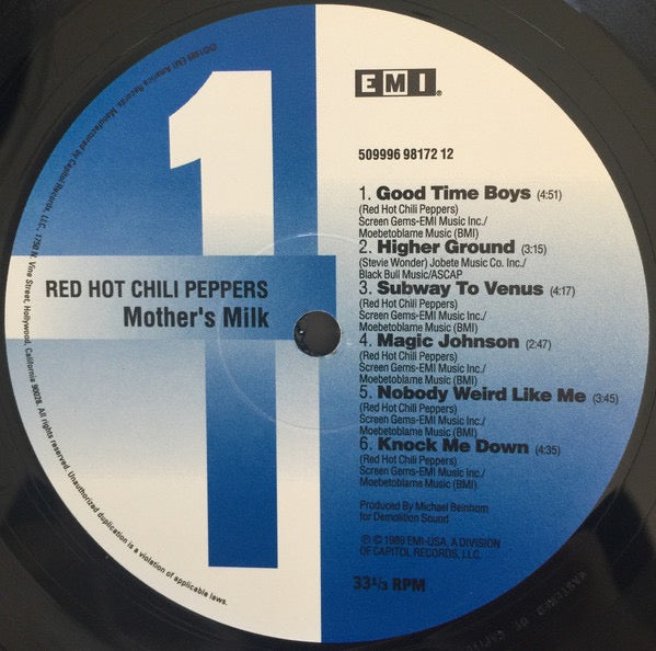 Image of Label Cover of LP - NEW/NEW - RED HOT CHILI PEPPERS, Mothers Milk (EMI America ; 509996 98172 12, Europe 2009 Reissue, Exclusive Physical Outer Sleeve), ,  - 3336036E
