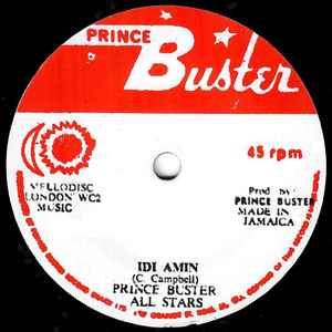 Image of Back Cover of 7" - /EX - PRINCE BUSTER ALL STARS, Idi Amin (Prince Buster; none, UK 2019), ,  - 3356030S