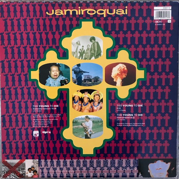 Image of Back Cover of 12" - VG+/VG - JAMIROQUAI, Too Young To Die (Sony Soho Square; 659011 6, Europe 1993, Picture Sleeve), Light marks only,  - 3316266C