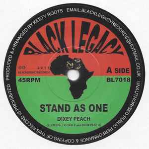 Image of Front Cover of 7" - /EX - DIXEY PEACH / KEETY ROOTS, Stand As One / Dub As One (Black Legacy; BL7018, UK 2017), ,  - 3356038S