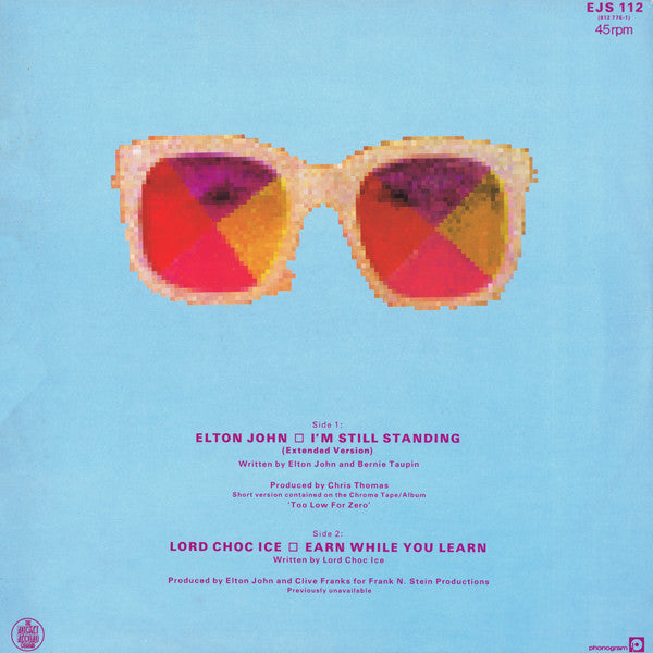 Image of Back Cover of 12" - VG/VG - ELTON JOHN, I'm Still Standing (Extended Version) (The Rocket Record Company; EJS 112, UK 1983, Picture Sleeve), ,  - 3316181C