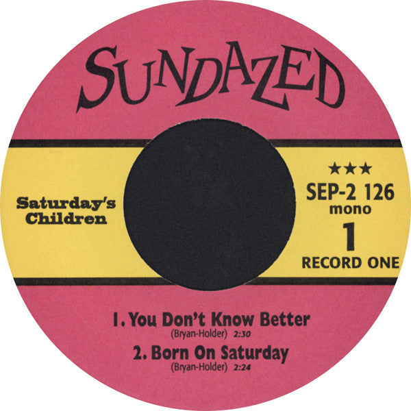 Image of Label Cover of 2x7" - VG+/EX - SATURDAY'S CHILDREN, Saturday's Children (Sundazed Music ; SEP-2 126, US 1997, Gatefold), ,  - 3326185E