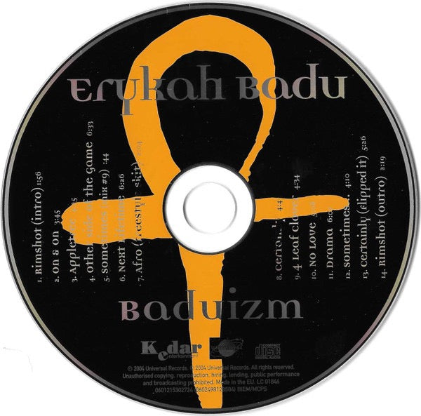 Image of Label Cover of CD - VG+/VG - ERYKAH BADU, Baduizm (Universal Records; 0602498123584, Europe 2004 Reissue, Double CD Case), Opened Instore,  - 3336094E