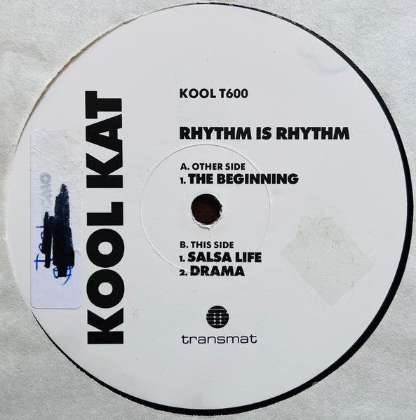 Image of Front Cover of 12" - /VG+ - RHYTHIM IS RHYTHIM, The Beginning (Kool Kat; KOOL T600, UK 1990, Promo, "Rhythm" instead of "Rhythim" On Label), Highlighter on both labels.,  - 3346198S