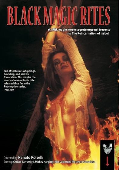 Image of Front Cover of DVD - VG+/VG+ - RENATO POLSELLI, Black Magic Rites (Redemption; REDUSA019, US 2008 Reissue, Region 1), , An ultra rare example of deluxe sleaze by one of Italy's grand masters of the satanic knee trembler. Packed full of whippings, impalings, torture and sadistic couplings.A truly diabolical tale of inhuman cruelty, set in a gothic castle, natch. - 3316387C