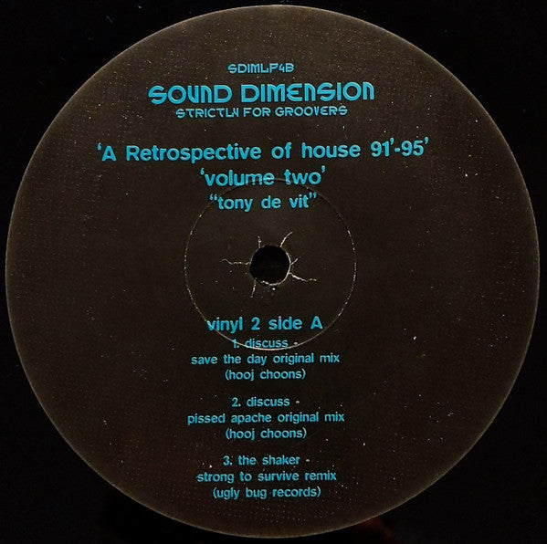 Image of Label Cover of 4xLP - VG/VG+ - VARIOUS, A Retrospective Of House '91 - '95 Volume Two (Sound Dimension Recordings; sdimlp4, UK 1995, Gatefold), Records very clean. Very slight wear / creasing at bottom of sleeve opening. Hologram sticker on front,  - 3316421C