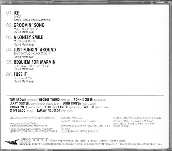 Image of Back Cover of CD - EX/EX - FUSE ONE, Ice (Electric Bird; KICJ-2390, Japan 2014 Reissue, Obi Strip), ,  - 3356142S