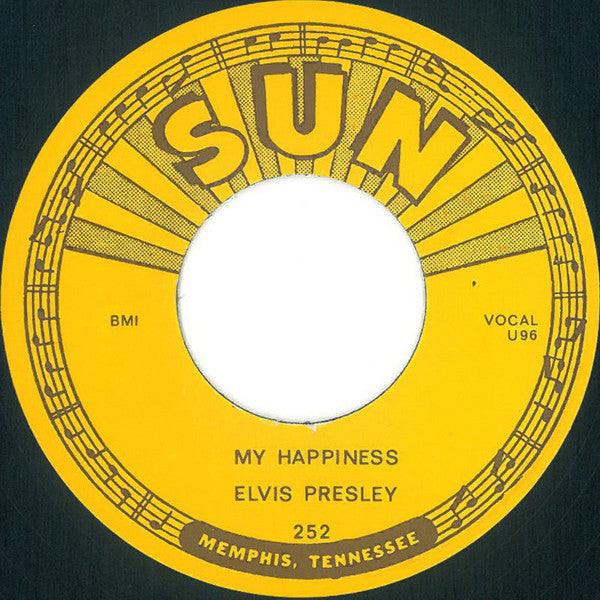 Image of Front Cover of 7" - /EX - ELVIS PRESLEY, My Happiness / My Baby Is Gone (Sun; 252, Europe 1990s), ,  - 3326163E