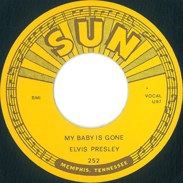 Image of Back Cover of 7" - /EX - ELVIS PRESLEY, My Happiness / My Baby Is Gone (Sun; 252, Europe 1990s), ,  - 3326163E