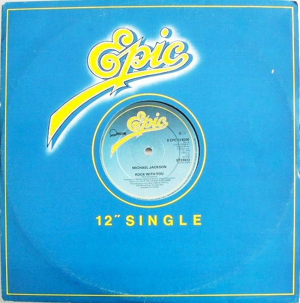 Image of Front Cover of 12" - VG/VG - MICHAEL JACKSON, Rock With You (Epic; S EPC 13 8206, UK 1979, Stickered Company Sleeve), Hype stickered sleeve.,  - 3316384C