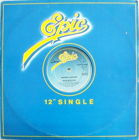 Image of Front Cover of 12" - VG/VG - MICHAEL JACKSON, Rock With You (Epic; S EPC 13 8206, UK 1979, Stickered Company Sleeve), Hype stickered sleeve.,  - 3316384C