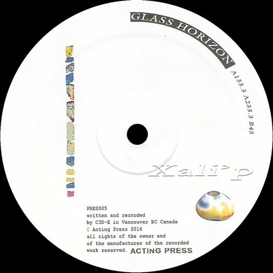 Image of Front Cover of 12" EP - /VG+ - XALI'P, Glass Horizon (Acting Press; PRESS05, Germany 2016, Plain Sleeve, Insert), ,  - 3326122E