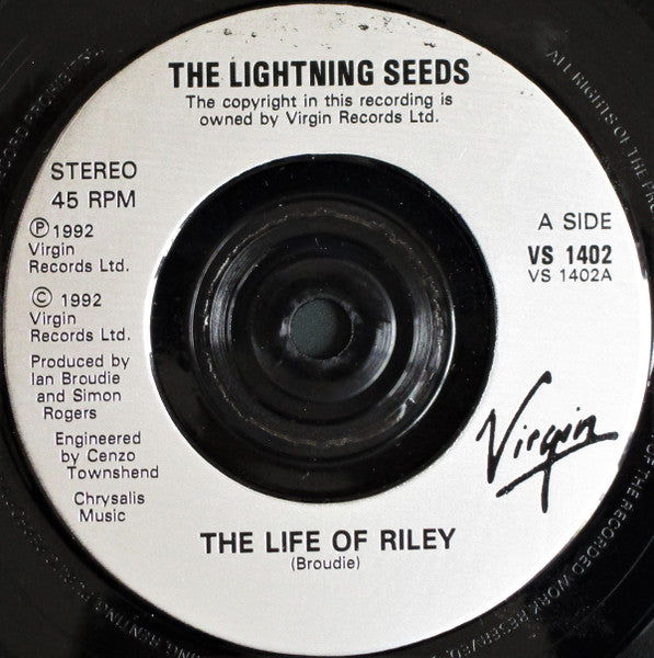 Image of Label Cover of 7" - VG/VG - THE LIGHTNING SEEDS, The Life Of Riley (Virgin; VS 1402, UK 1992, Picture Sleeve), ,  - 3316467C