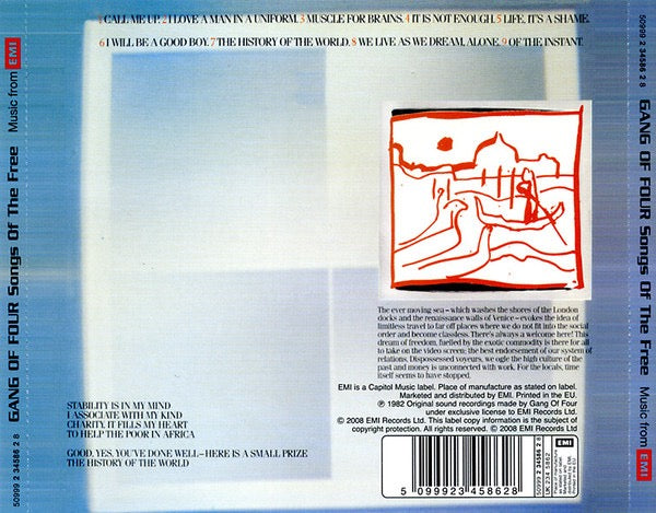 Image of Back Cover of CD - VG+/VG+ - GANG OF FOUR, Songs Of The Free (EMI; 50999 2 34586 2 8, UK & Europe 2008 Reissue, Jewel Case), ,  - 3316418C