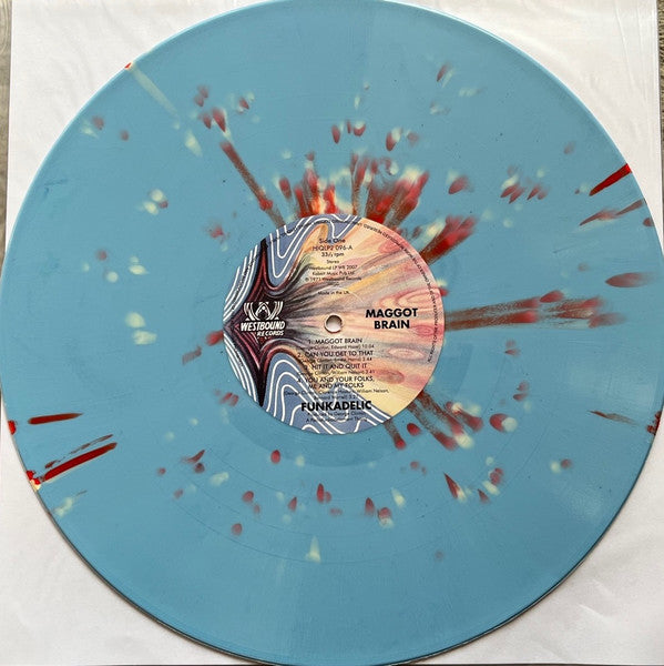 Image of Label Cover of 2xLP - VG+/VG+ - FUNKADELIC, Maggot Brain (Westbound Records; HIQLP 2 096, UK 2022 Reissue, Gatefold, Blue & Splatter Red LP, Clear 12"), ,  - 3326236E