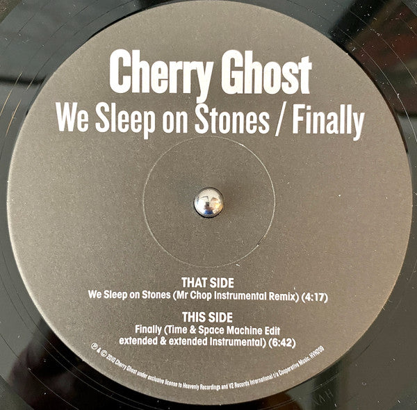 Image of Back Cover of 12" - VG/VG - CHERRY GHOST, We Sleep On Stones / Finally (Heavenly; HVN209, UK 2010, Company Sleeve), ,  - 3326247E