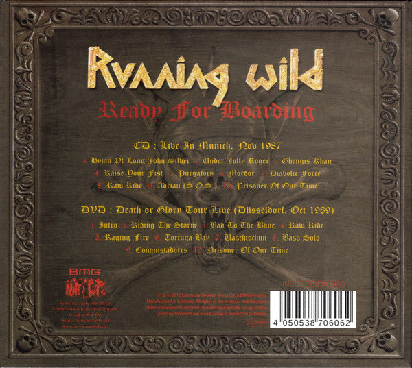 Image of Back Cover of CD - VG+/VG+ - RUNNING WILD, Ready For Boarding (Noise; NOISECDX068, Europe 2022, Double Digipak, Booklet, & DVD), ,  - 3356231S