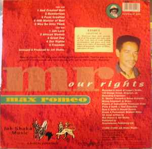 Image of Back Cover of CD - VG+/VG+ - MAX ROMEO, Our Rights (Jah Shaka Music; SHAKA CD 951, UK 1995, Jewel Case), ,  - 3336239E