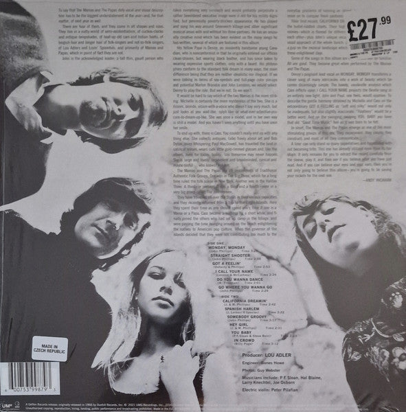 Image of Back Cover of LP - EX/EX - THE MAMA'S AND THE PAPA'S, If You Can Believe Your Eyes And Ears (Geffen Records; 600753998793, Europe 2026 Reissue, Red Transparent Vinyl), Opened Instore, Still In Stickered Shrinkwrap,  - 3346242S