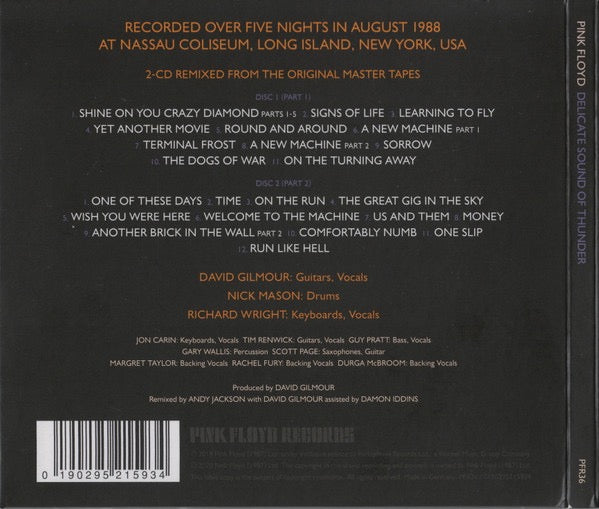 Image of Back Cover of 2xCD - VG+/VG+ - PINK FLOYD, Delicate Sound Of Thunder (Pink Floyd Records; PFR36, Europe 2020 Reissue, Triple Gatefold, Booklet), ,  - 3316568C