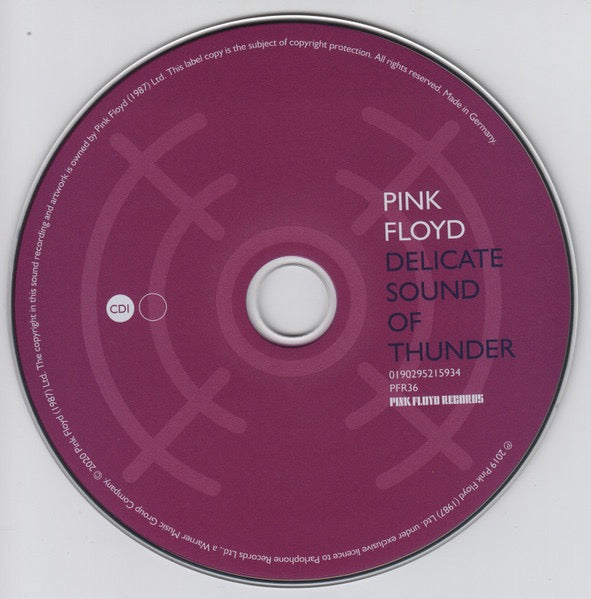 Image of Label Cover of 2xCD - VG+/VG+ - PINK FLOYD, Delicate Sound Of Thunder (Pink Floyd Records; PFR36, Europe 2020 Reissue, Triple Gatefold, Booklet), ,  - 3316568C