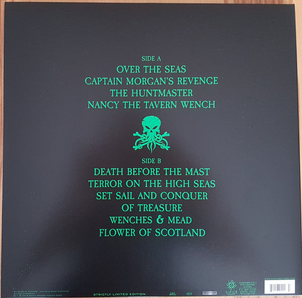 Image of Back Cover of LP - VG/VG+ - ALESTORM, Captain Morgan's Revenge (Napalm Records; NPR 753 VINYL, USA & Europe 2018 Reissue, Gatefold, Black Inner, 10th Anniversary Edition), White staining on back of sleeve, corner wear.,  - 3226395E