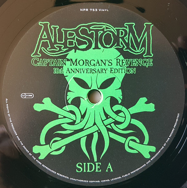 Image of Label Cover of LP - VG/VG+ - ALESTORM, Captain Morgan's Revenge (Napalm Records; NPR 753 VINYL, USA & Europe 2018 Reissue, Gatefold, Black Inner, 10th Anniversary Edition), White staining on back of sleeve, corner wear.,  - 3226395E